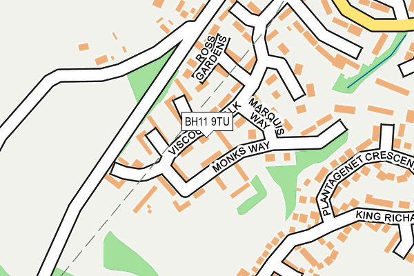 BH11 9TU map - OS OpenMap – Local (Ordnance Survey)