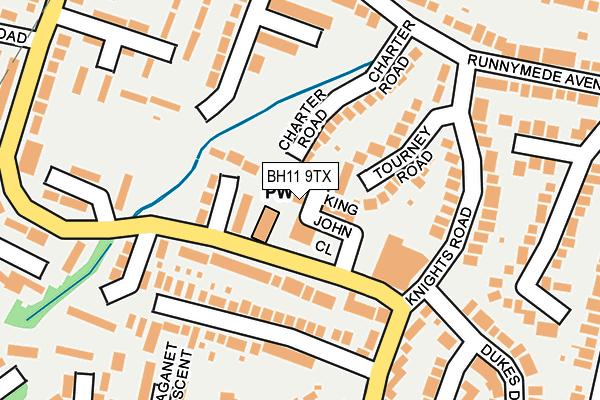 BH11 9TX map - OS OpenMap – Local (Ordnance Survey)