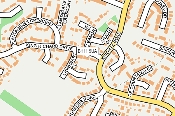 BH11 9UA map - OS OpenMap – Local (Ordnance Survey)