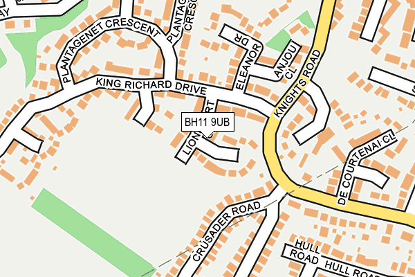BH11 9UB map - OS OpenMap – Local (Ordnance Survey)