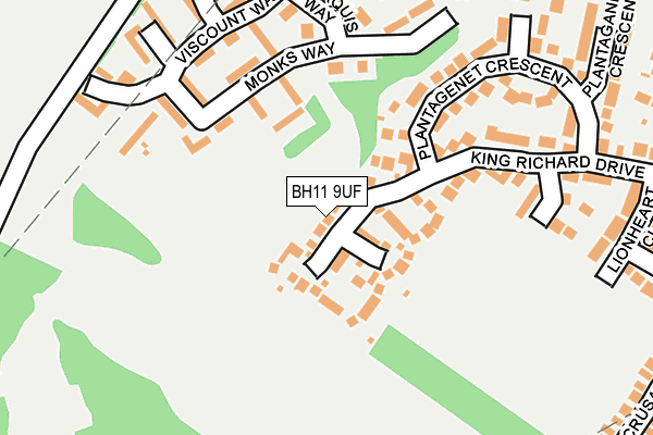 BH11 9UF map - OS OpenMap – Local (Ordnance Survey)