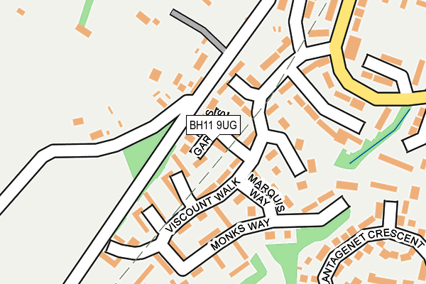 BH11 9UG map - OS OpenMap – Local (Ordnance Survey)