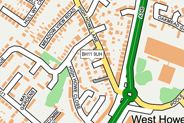 BH11 9UH map - OS OpenMap – Local (Ordnance Survey)