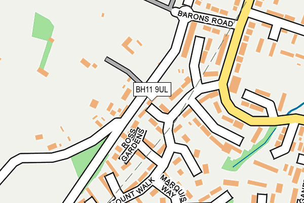 BH11 9UL map - OS OpenMap – Local (Ordnance Survey)