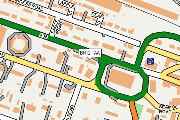 BH12 1AA map - OS OpenMap – Local (Ordnance Survey)