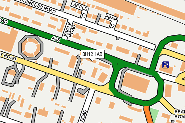 BH12 1AB map - OS OpenMap – Local (Ordnance Survey)