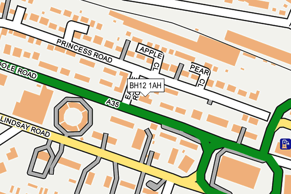 BH12 1AH map - OS OpenMap – Local (Ordnance Survey)