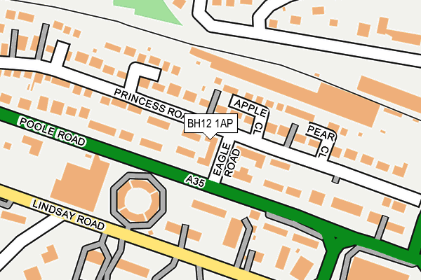 BH12 1AP map - OS OpenMap – Local (Ordnance Survey)