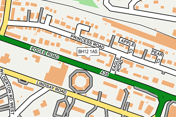 BH12 1AS map - OS OpenMap – Local (Ordnance Survey)