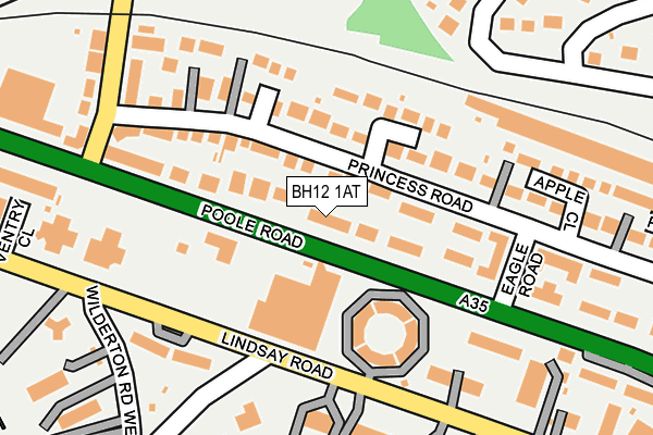 BH12 1AT map - OS OpenMap – Local (Ordnance Survey)