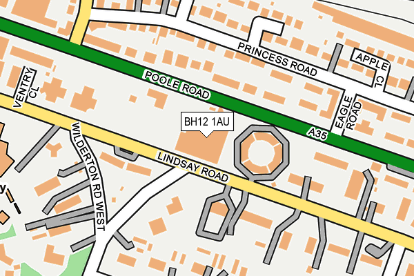 BH12 1AU map - OS OpenMap – Local (Ordnance Survey)