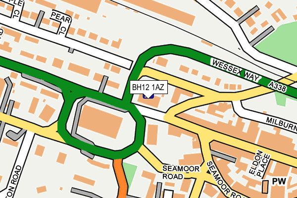 BH12 1AZ map - OS OpenMap – Local (Ordnance Survey)