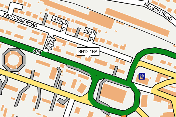 BH12 1BA map - OS OpenMap – Local (Ordnance Survey)