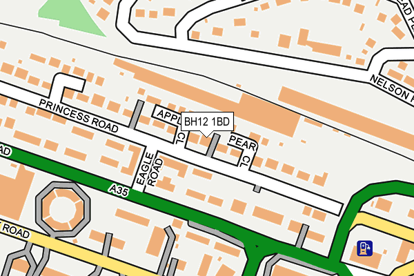 BH12 1BD map - OS OpenMap – Local (Ordnance Survey)