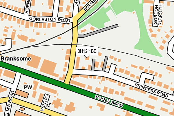 BH12 1BE map - OS OpenMap – Local (Ordnance Survey)