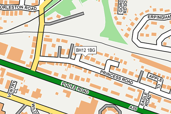 BH12 1BG map - OS OpenMap – Local (Ordnance Survey)