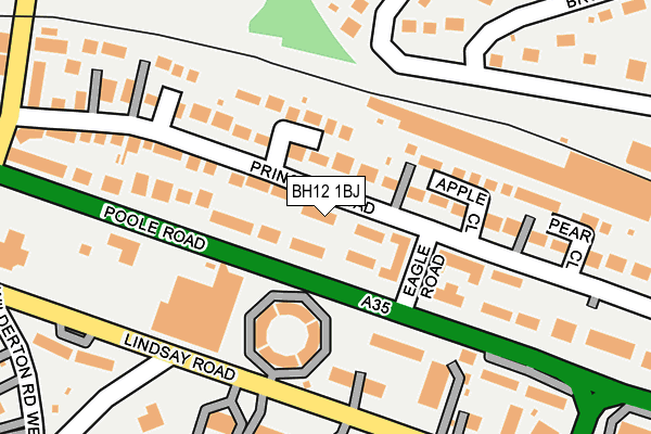 BH12 1BJ map - OS OpenMap – Local (Ordnance Survey)