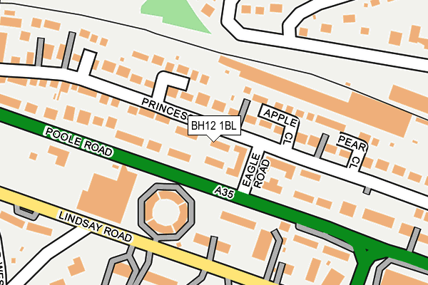 BH12 1BL map - OS OpenMap – Local (Ordnance Survey)