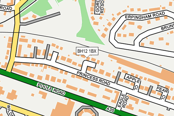 BH12 1BX map - OS OpenMap – Local (Ordnance Survey)