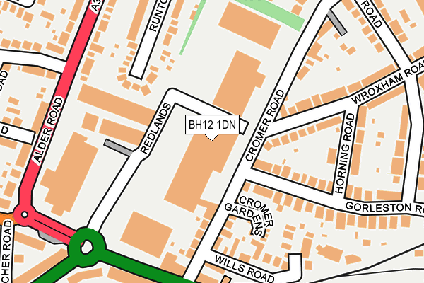 BH12 1DN map - OS OpenMap – Local (Ordnance Survey)