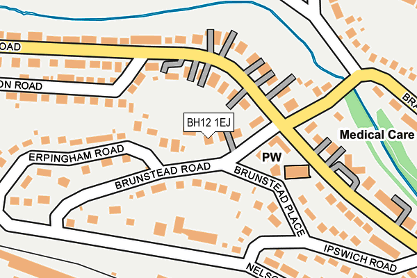 BH12 1EJ map - OS OpenMap – Local (Ordnance Survey)