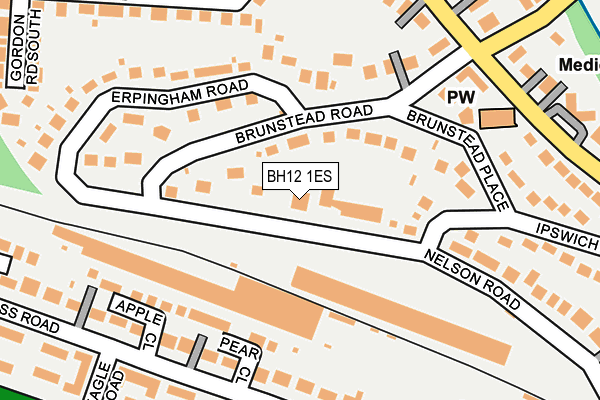 BH12 1ES map - OS OpenMap – Local (Ordnance Survey)