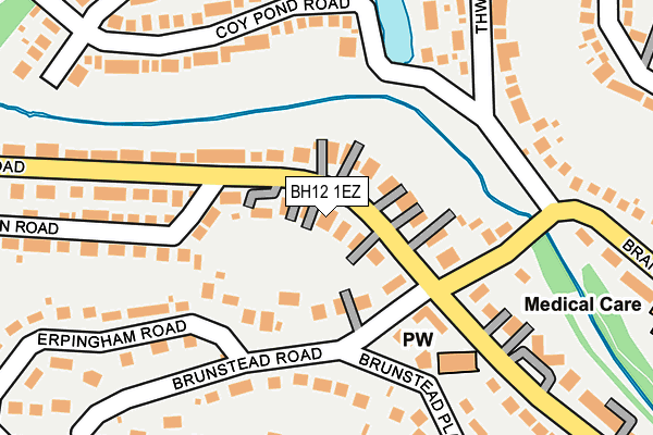 BH12 1EZ map - OS OpenMap – Local (Ordnance Survey)