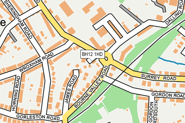 BH12 1HD map - OS OpenMap – Local (Ordnance Survey)