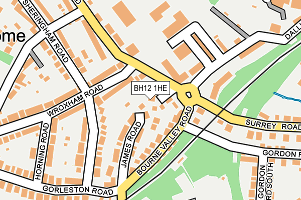 BH12 1HE map - OS OpenMap – Local (Ordnance Survey)