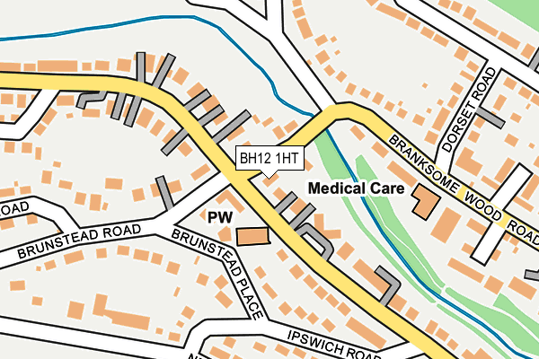 BH12 1HT map - OS OpenMap – Local (Ordnance Survey)