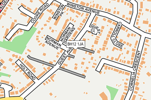 BH12 1JA map - OS OpenMap – Local (Ordnance Survey)