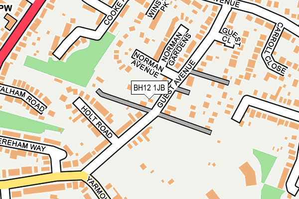 BH12 1JB map - OS OpenMap – Local (Ordnance Survey)