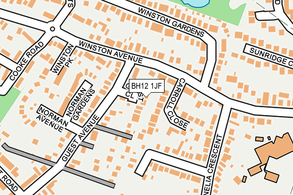 BH12 1JF map - OS OpenMap – Local (Ordnance Survey)