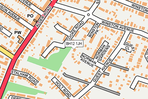 BH12 1JH map - OS OpenMap – Local (Ordnance Survey)