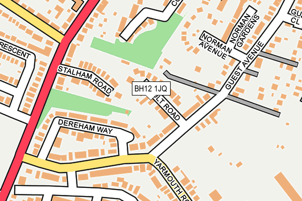 BH12 1JQ map - OS OpenMap – Local (Ordnance Survey)