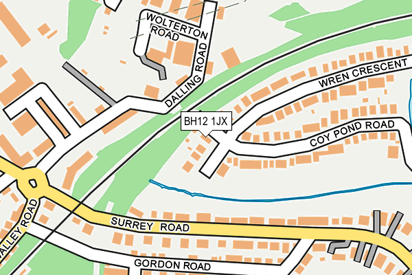 BH12 1JX map - OS OpenMap – Local (Ordnance Survey)