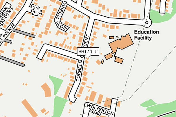 BH12 1LT map - OS OpenMap – Local (Ordnance Survey)