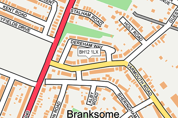 BH12 1LX map - OS OpenMap – Local (Ordnance Survey)