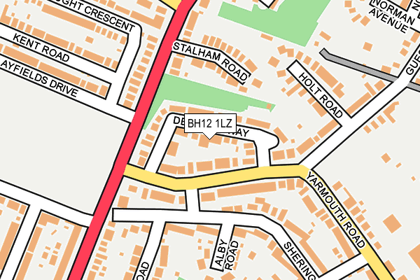 BH12 1LZ map - OS OpenMap – Local (Ordnance Survey)