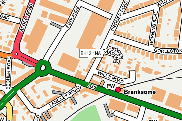 BH12 1NA map - OS OpenMap – Local (Ordnance Survey)