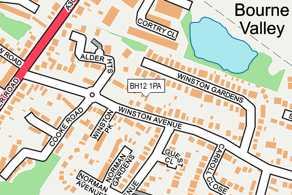 BH12 1PA map - OS OpenMap – Local (Ordnance Survey)