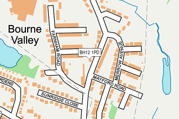 BH12 1PD map - OS OpenMap – Local (Ordnance Survey)