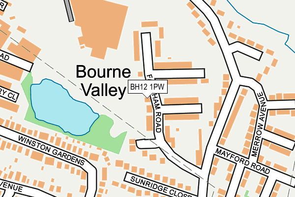 BH12 1PW map - OS OpenMap – Local (Ordnance Survey)