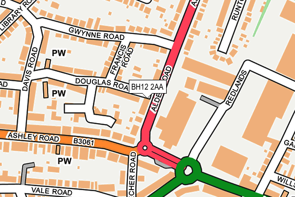 BH12 2AA map - OS OpenMap – Local (Ordnance Survey)