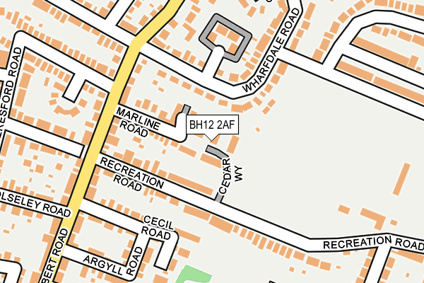 BH12 2AF map - OS OpenMap – Local (Ordnance Survey)