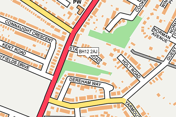 BH12 2AJ map - OS OpenMap – Local (Ordnance Survey)