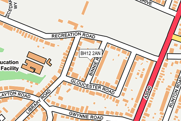 BH12 2AN map - OS OpenMap – Local (Ordnance Survey)