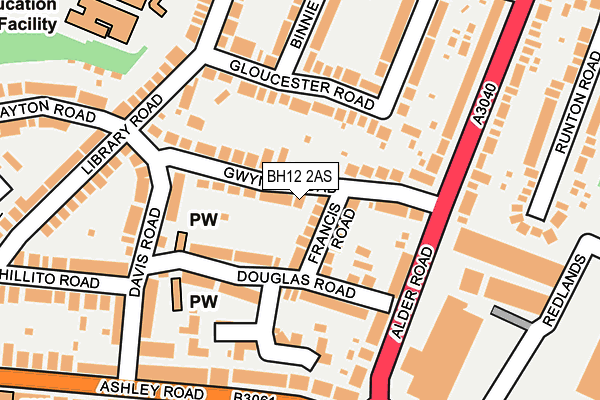 BH12 2AS map - OS OpenMap – Local (Ordnance Survey)