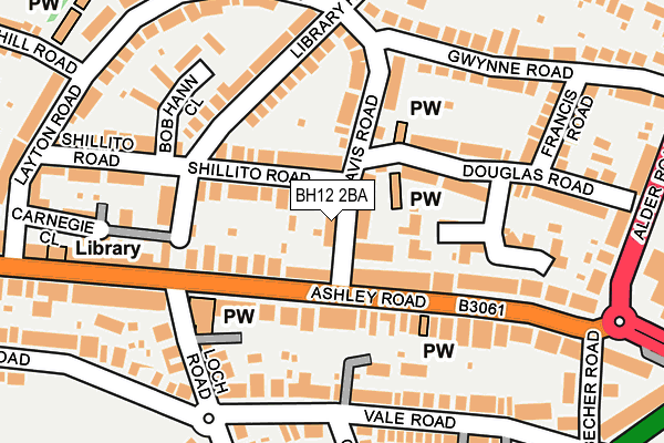 BH12 2BA map - OS OpenMap – Local (Ordnance Survey)
