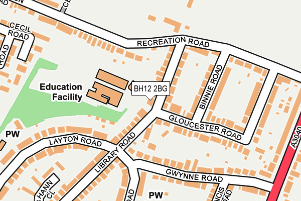 BH12 2BG map - OS OpenMap – Local (Ordnance Survey)